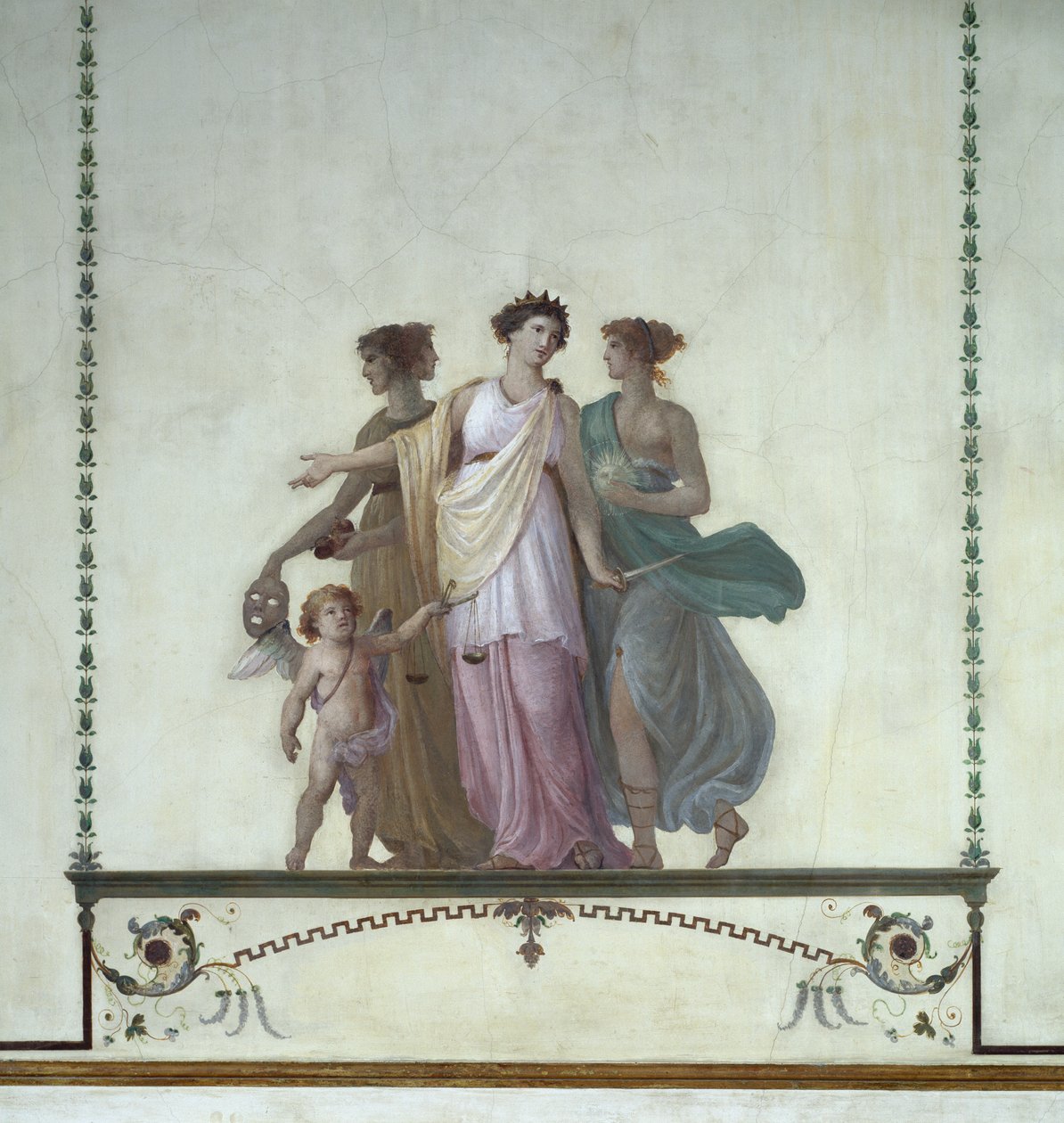 Allegory of comedy, justice and truth (fresco) بواسطة جوزيبي بورساتو