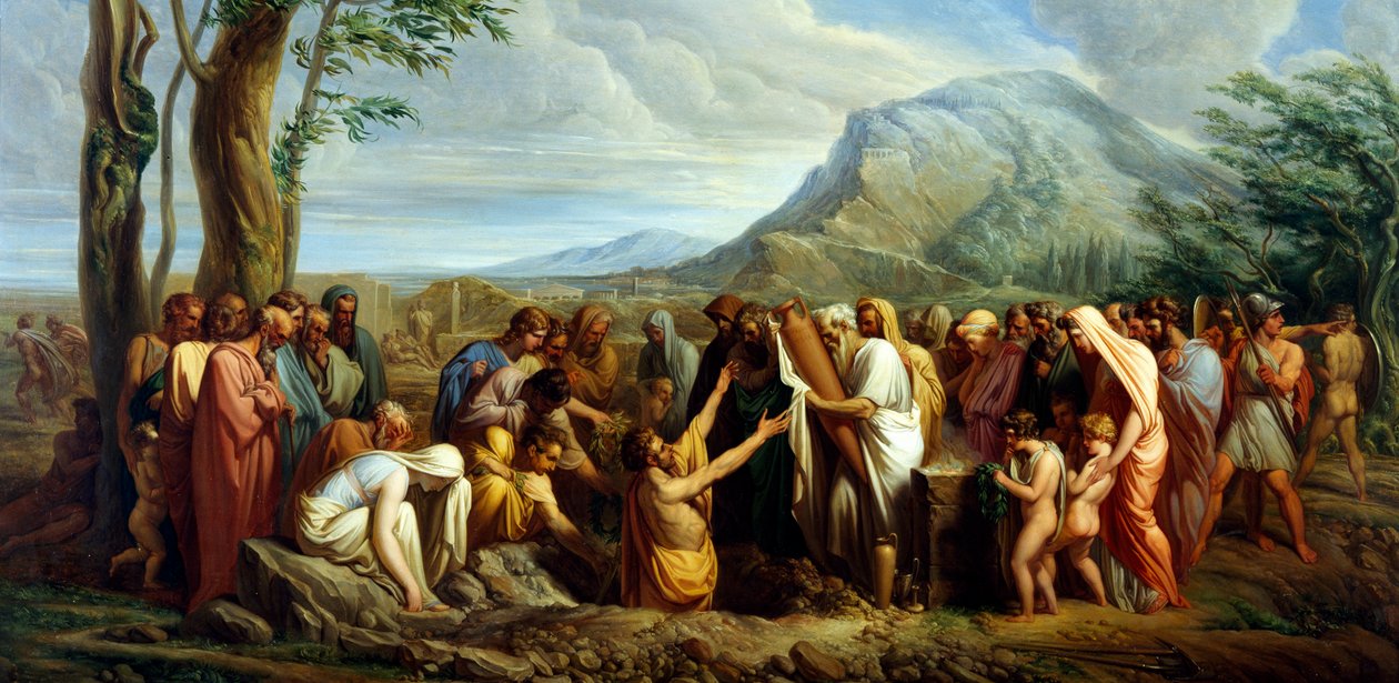 دفن رماد Themistocles ، بواسطة جوزيبي بوسي (1777-1815) ، حوالي 1809 ، زيت على قماش ، 60x116 سم ، اليونان القديمة بواسطة جوزيبي بوسي
