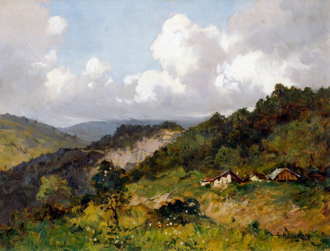 Summer in hills (oil on panel) بواسطة جوزيبي بوسكاغليون