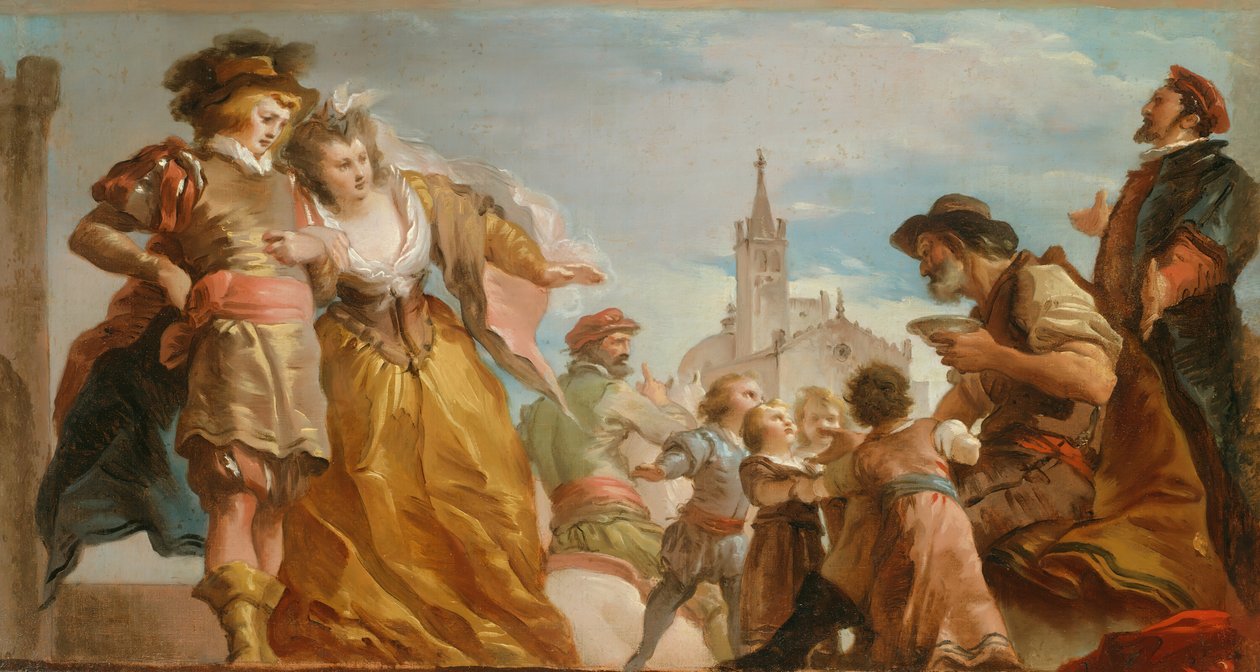 لقاء غوتييه ، كونت أنتويرب ، وابنته ، فيولانت ، ج. 1787. بواسطة جوزيبي كيدز