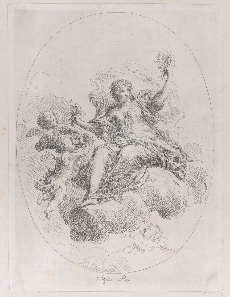 شكل استعاري على سحابة مع بوتي ، بعد ستيفانو بوتزي ، كاليفورنيا. 1745-1802. بواسطة جوزيبي كانال
