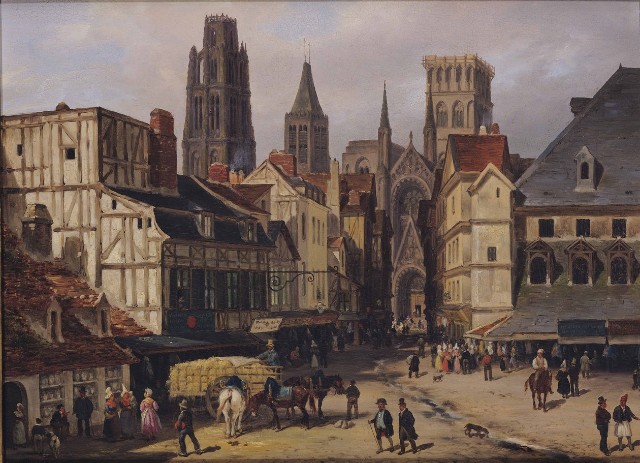 Place de la Haute-Vieille-Tour ، روان ، 1824 (زيت على الكرتون) بواسطة جوزيبي كانيلا