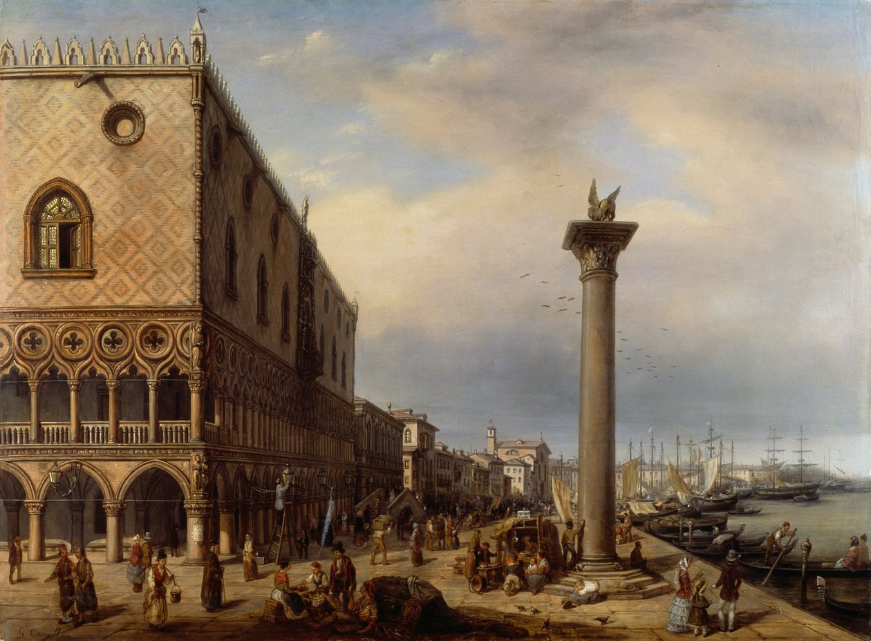 ريفا ديجلي شيافوني (ممشى) في البندقية ، بواسطة جوزيبي كانيلا (1788-1847) بواسطة جوزيبي كانيلا