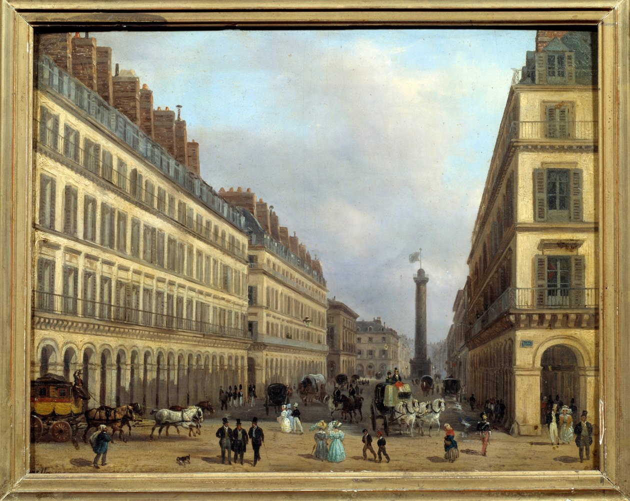شارع كاستيجليون في باريس عام 1829. لوحة جوزيبي كانيلا (1788-1847) بواسطة جوزيبي كانيلا