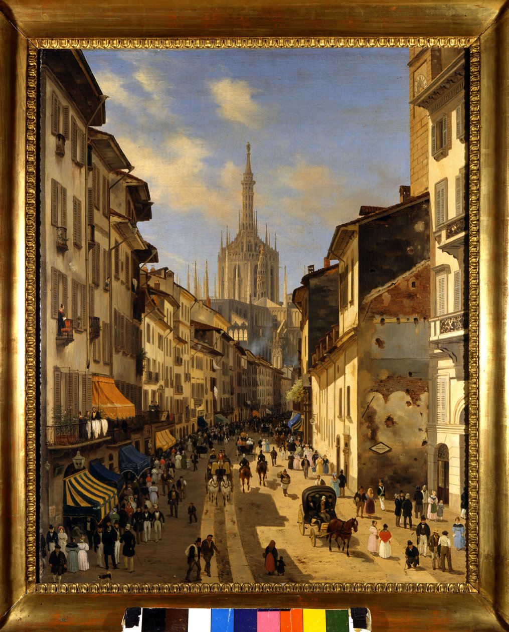 منظر لـ Corsia dei Servi (الحالي Corso Vittorio Emanuele) في ميلانو. لوحة جوزيبي كانيلا (1788-1847) 1834 ميلانو ، متحف ميلانو بواسطة جوزيبي كانيلا