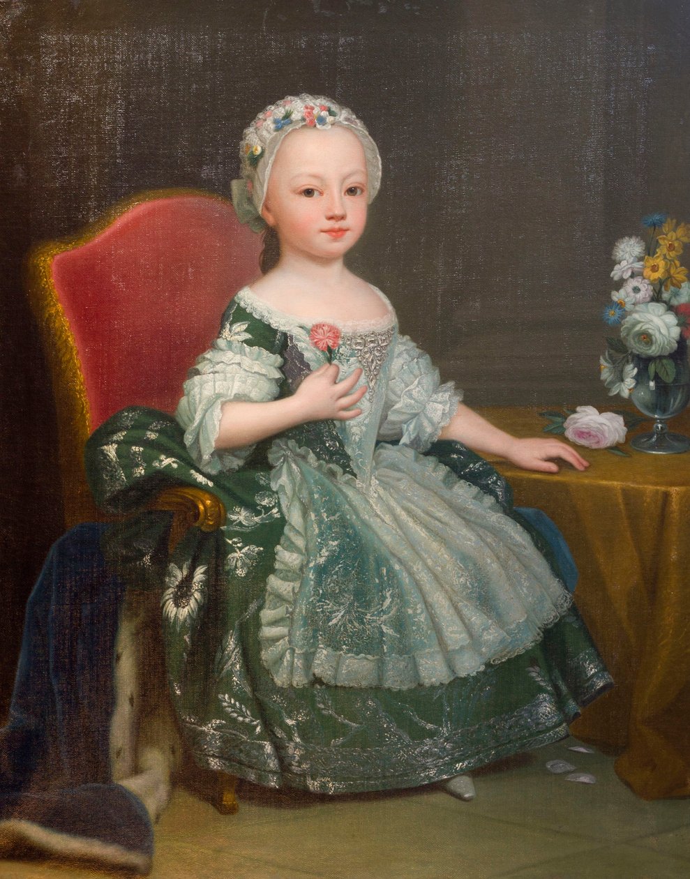 صورة ماريا تيريزا من سافوي (1756-1803) ، كونتيسة أرتوا المستقبلية ، بقلم جوزيبي دوبرا (1703-1784) ، زيت على قماش بواسطة جوزيبي دوبرا