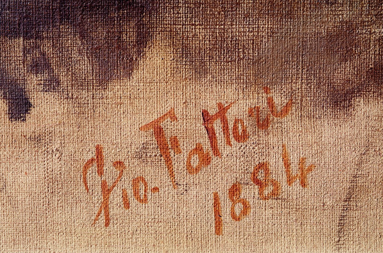 Self-portrait at the age of 59, detail of the signature (oil on canvas بواسطة جوزيبي فاتوري