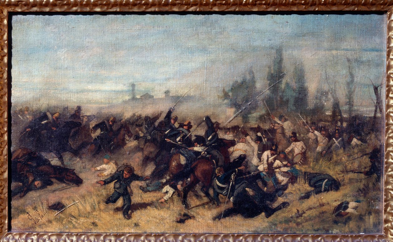 تهمة مادونا ديلا سكويرتا (معركة سولفرينو وسان مارتينو ، في 24 يونيو 1859). رسم (زيت على قماش بواسطة جوزيبي فاتوري