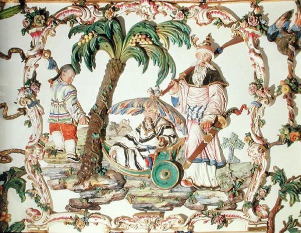صالون تشينو (الغرفة الصينية) ، تفاصيل الجدار ، 1769 (الخزف) بواسطة جوزيبي جريتشي