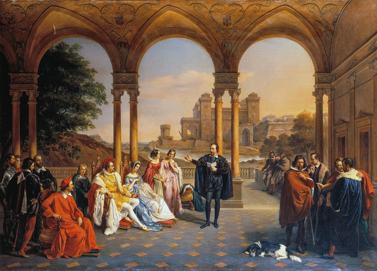 Torquato Tasso في محكمة منزل إستي بواسطة جوزيبي مانسينيلي