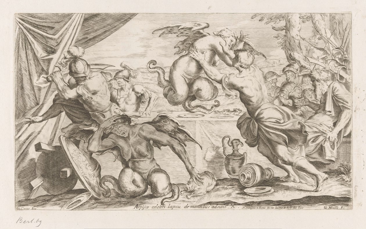 اينيس ورفاقه يقاتلون هاربيز Arpijae celebri lapsu de montibus adsunt (العنوان على الكائن) Wanderings of Aeneas (عنوان المسلسل) L