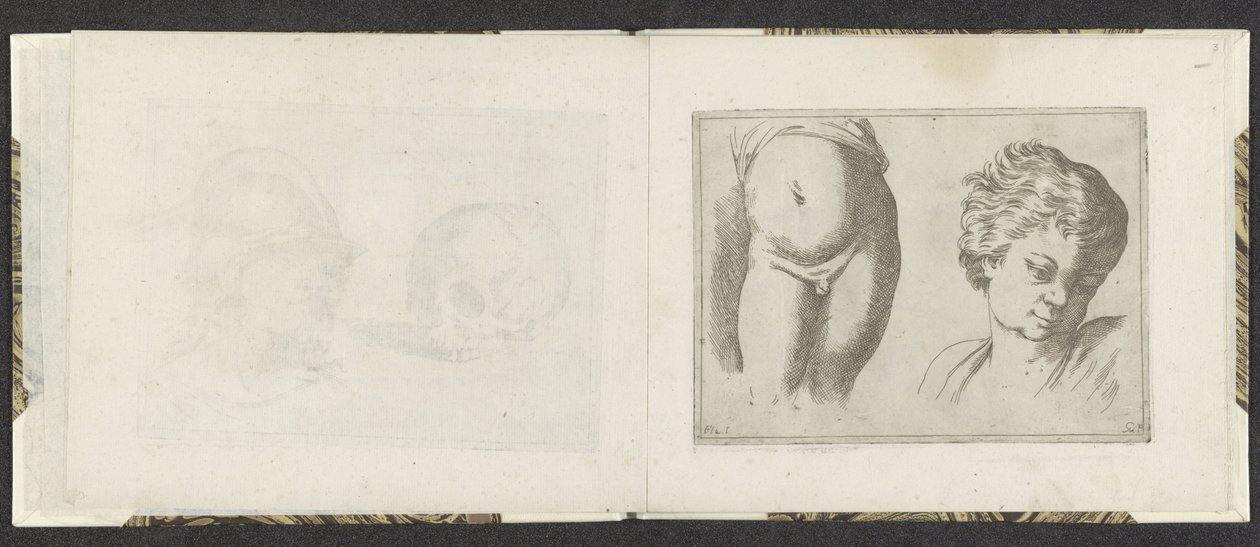 الجزء السفلي من الجسم ورأس الطفل عاري عينات الرسم (عنوان السلسلة) Mitelli intaglio (عنوان المسلسل) بواسطة جوزيبي ماريا ميتيللي