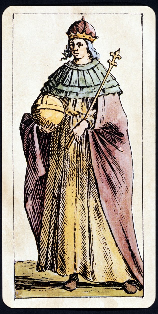 تم تصوير Papesse Jeanne في لعبة مخطوطة Tarot بواسطة CMMitelli بواسطة جوزيبي ماريا ميتيللي