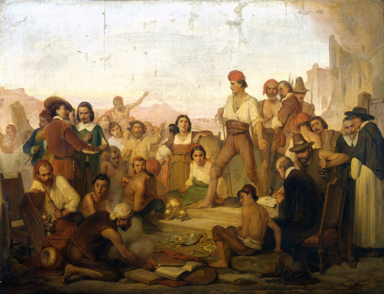 ثورة الصياد النابولي توماسو أنيلو ، المعروف باسم Masaniello (1622-1647) في نابولي عام 1647. لوحة Mazza. متحف العلوم في ميلانو بواسطة جوزيبي مزة
