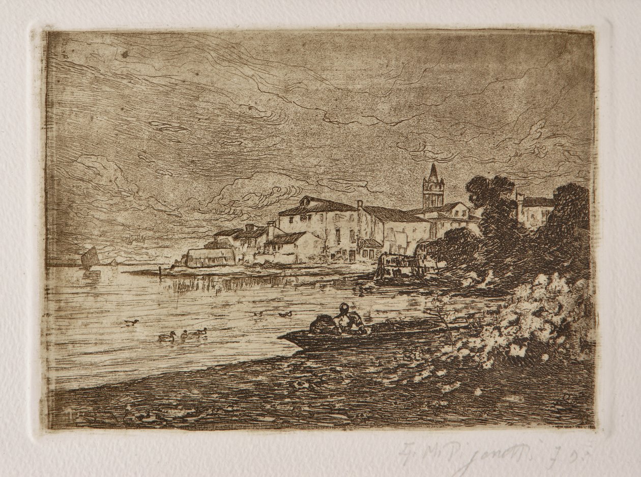 Venetian Lagoon (حفر و aquatint على ورق أبيض) بواسطة جوزيبي ميتي زانيتي