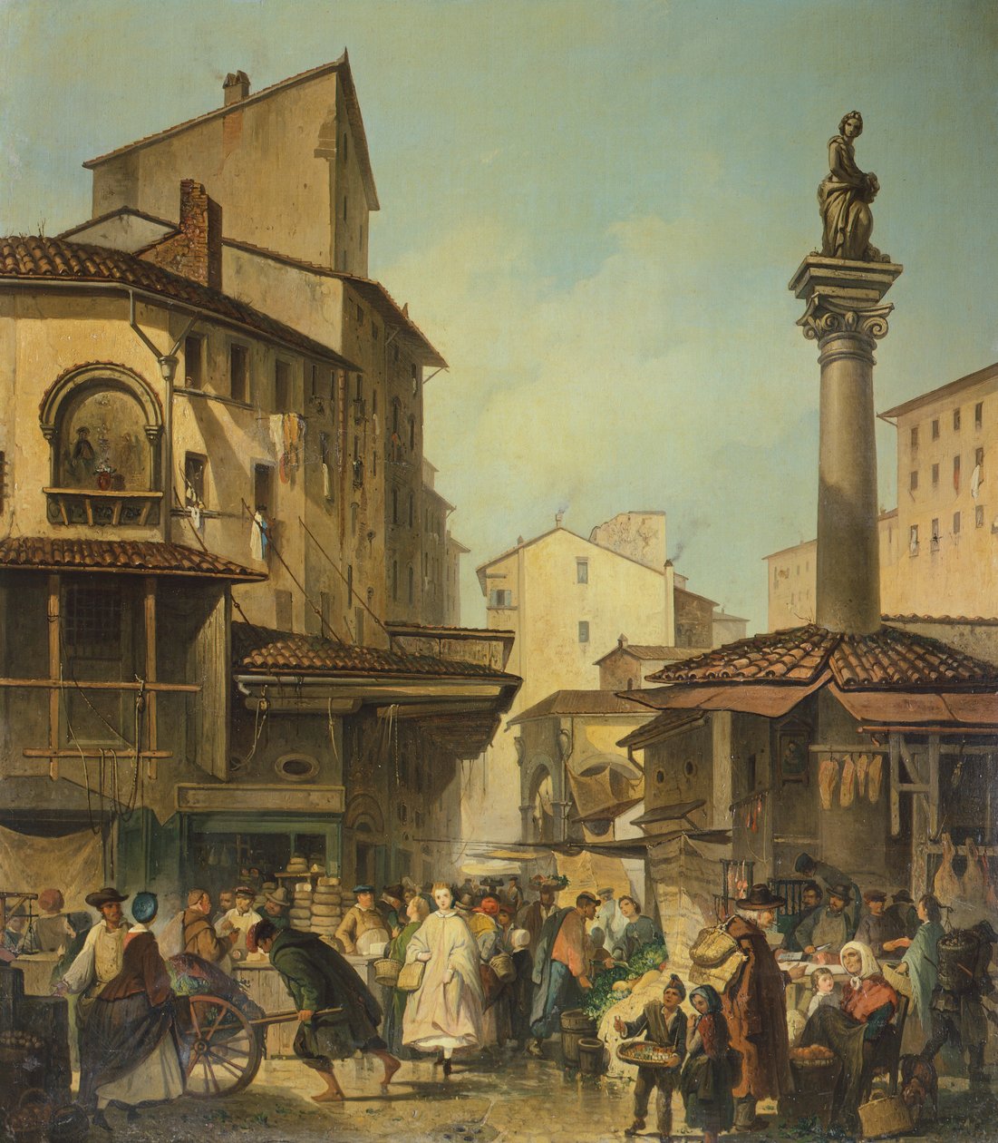 سوق في فلورنسا ، بواسطة جوزيبي موريتشي (1806-1880) ، إيطاليا بواسطة جوزيبي موريسي