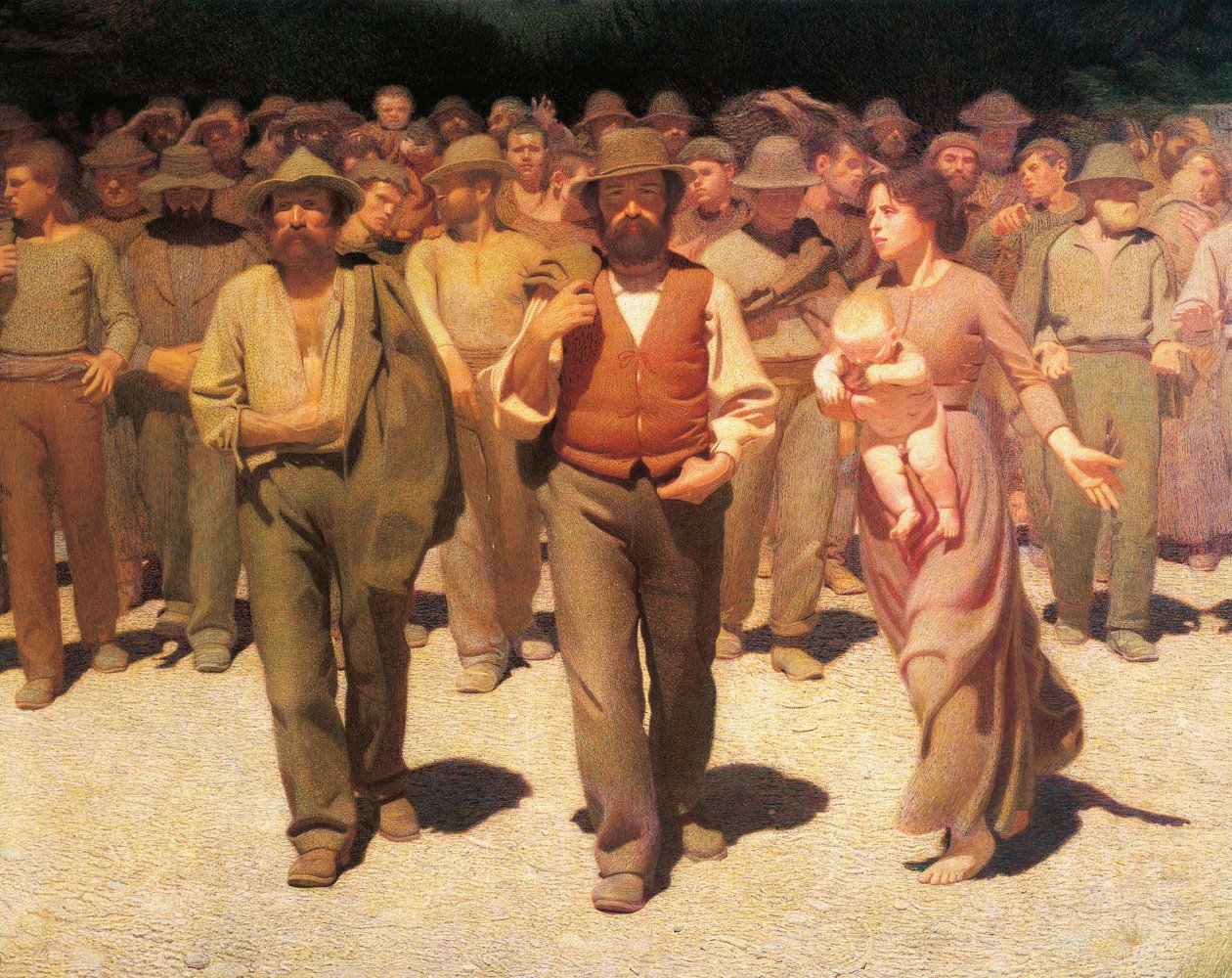 The Fourth State, by Giuseppe Pellizza da Volpedo, detail بواسطة جوزيبي بيليزا دا فولبيدو