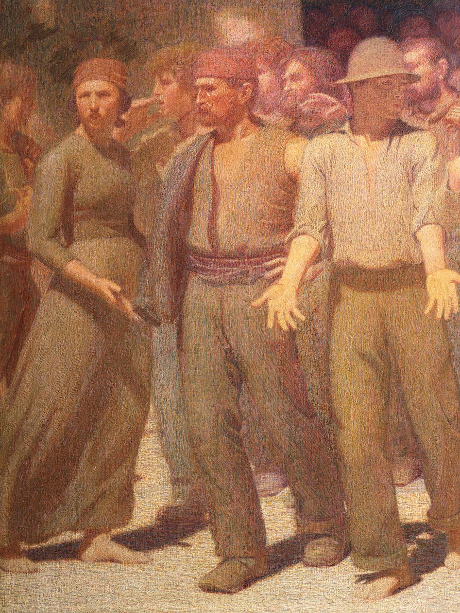 The Fourth State, by Giuseppe Pellizza da Volpedo, detail بواسطة جوزيبي بيليزا دا فولبيدو