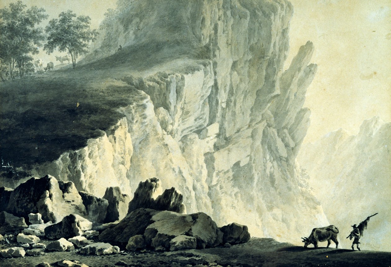 منظر طبيعي للجبال ، رسمه جوزيبي بيترو باجيتي (1764-1831) ، 24x32 سم بواسطة جوزيبي بيترو باجيتي
