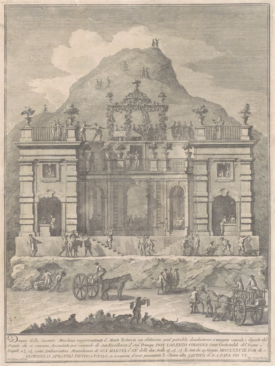الآلة الثانية للصين عام 1778: مسكن بالقرب من مونتي تيستاشيو بواسطة جوزيبي فاسي ، بعد جوزيبي بالازي