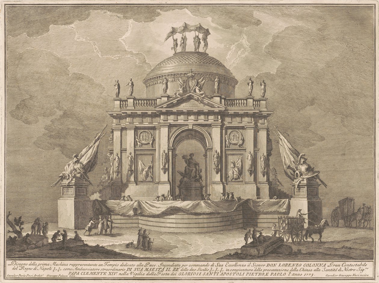 بريما ماكينا للصين عام 1773: معبد السلام بواسطة جوزيبي فاسي ، بعد جوزيبي بالازي ، بعد باولو بوسي