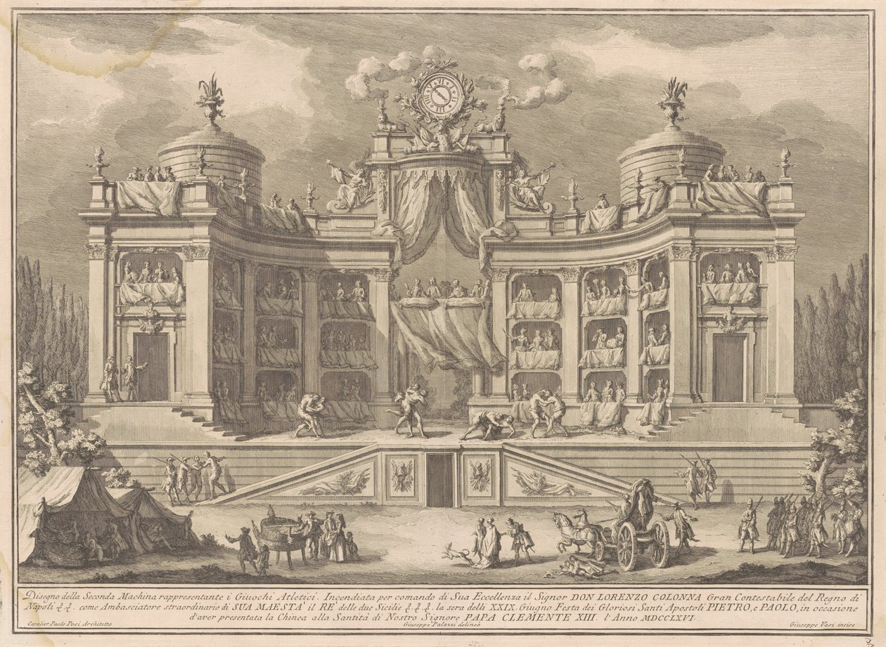 The Seconda Macchina للصين عام 1766: مسرح للألعاب الرياضية بواسطة جوزيبي فاسي ، بعد جوزيبي بالازي ، بعد باولو بوسي