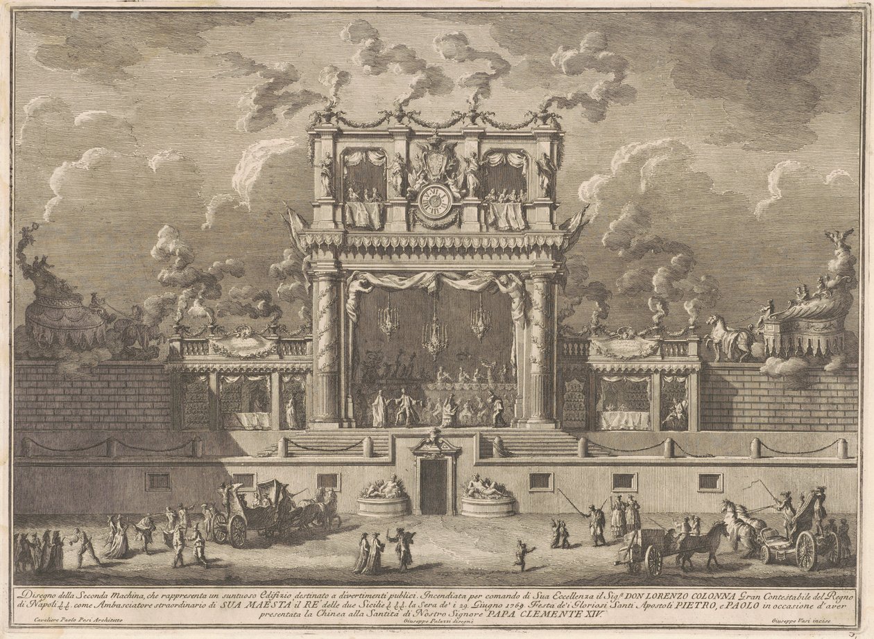 The Seconda Macchina للصين عام 1769: مبنى للترفيه العام بواسطة جوزيبي فاسي ، بعد جوزيبي بالازي ، بعد باولو بوسي
