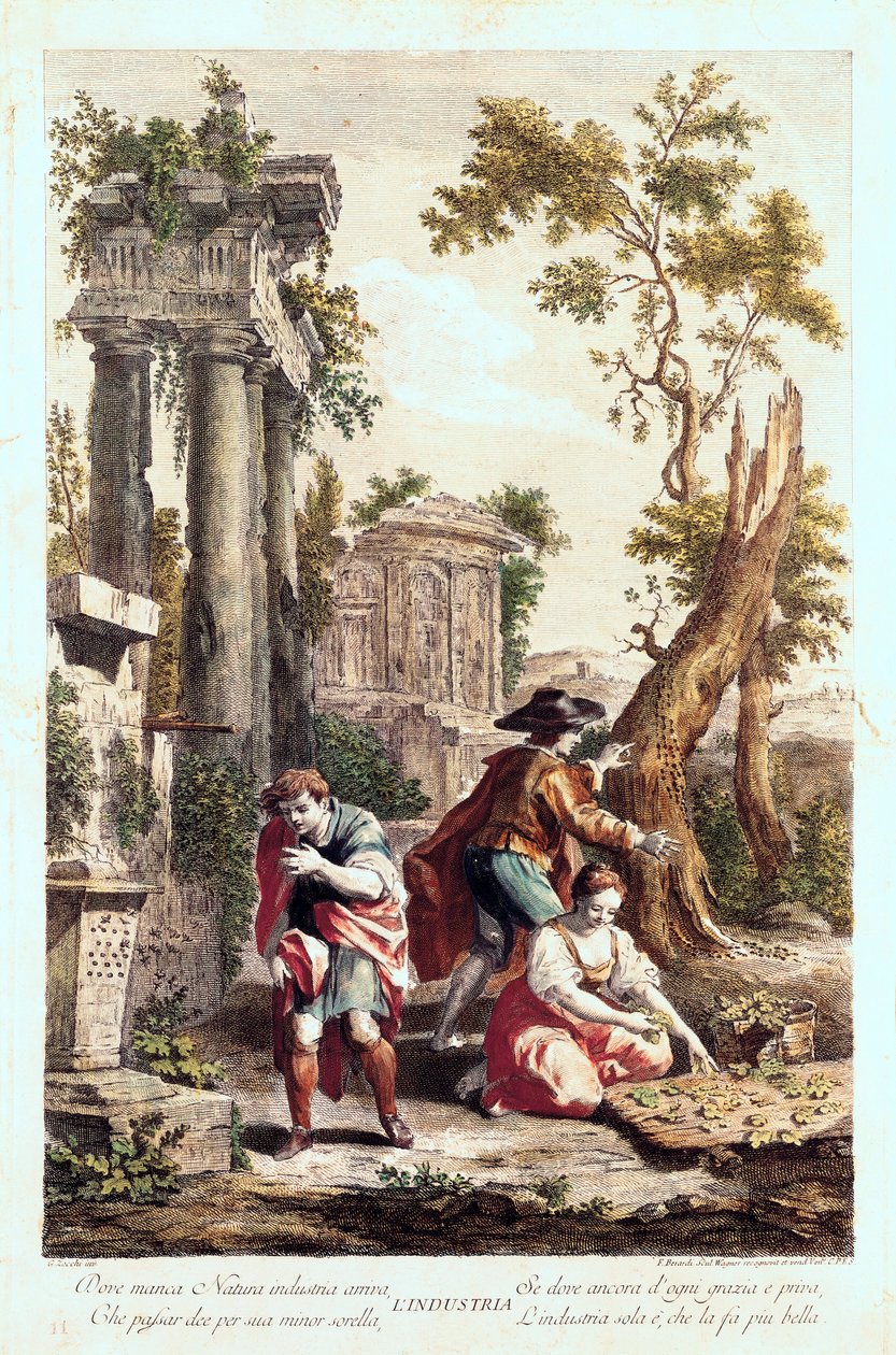 التمثيل المجازي للصناعة. رسم جوزيبي زوتشي (1711-1767) القرن الثامن عشر. بواسطة جوزيبي زوتشي