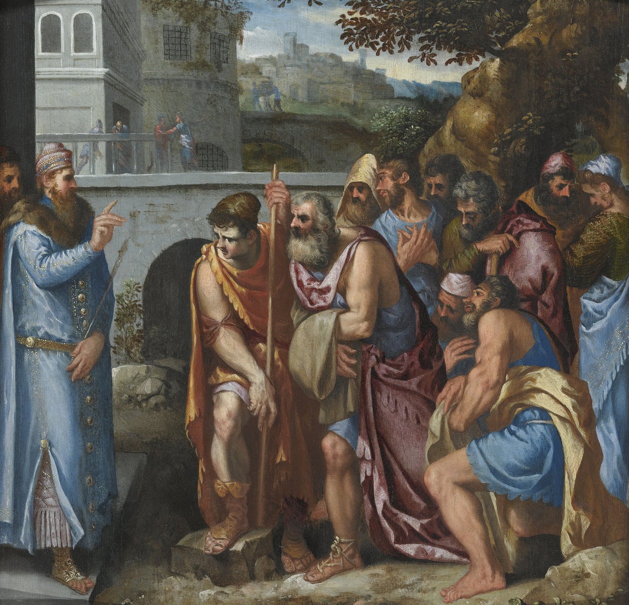 جوزيف وإخوته حسب سالفاتي ، جوزيبي (1520-1575). زيت على خشب مقاس 62x62 بواسطة جوزيبي ديلا بورتا سالفياتي