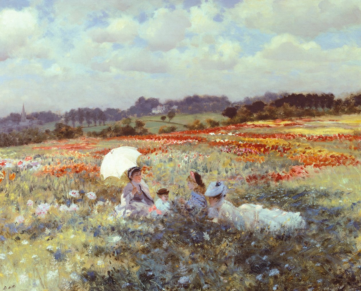 Fields near London, by Giuseppe de Nittis (1846-1884). بواسطة جوزيبي أو جوزيف دي نيتيس