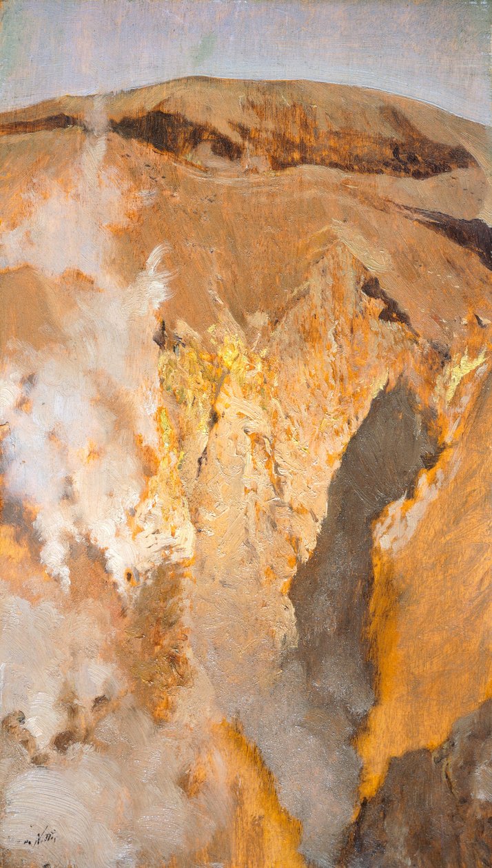 Fumarole of Mount Vesuvius, circa 1871, by Giuseppe De Nittis (1846-1884), oil on canvas, 305 x 18 cm بواسطة جوزيبي أو جوزيف دي نيتيس