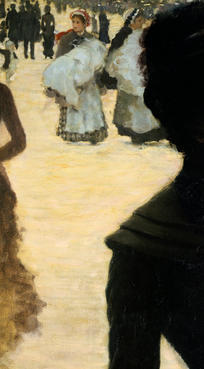 Returning from the Bois de Boulogne, Lady with a Dog, by Giuseppe de Nittis, detail بواسطة جوزيبي أو جوزيف دي نيتيس