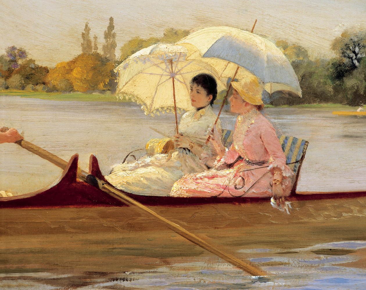 Women in boats on the Thames بواسطة جوزيبي أو جوزيف دي نيتيس