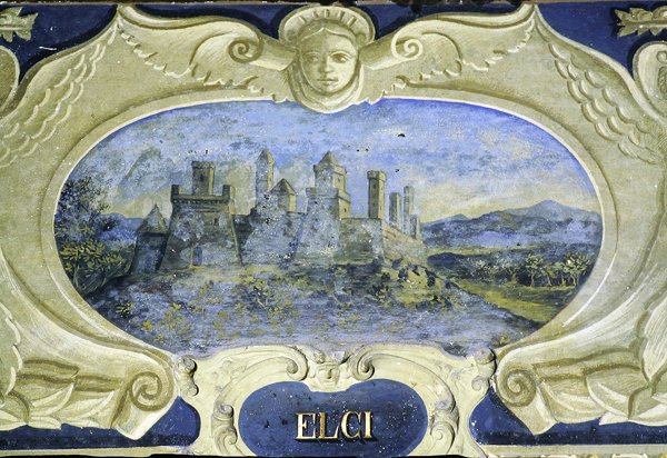 Elci ، من سلسلة من الخراطيش التي تصور صور المساكن التي يملكها Conte Pannochieschi d'Elci (في الهواء الطلق) بواسطة جيوستو يوتنس