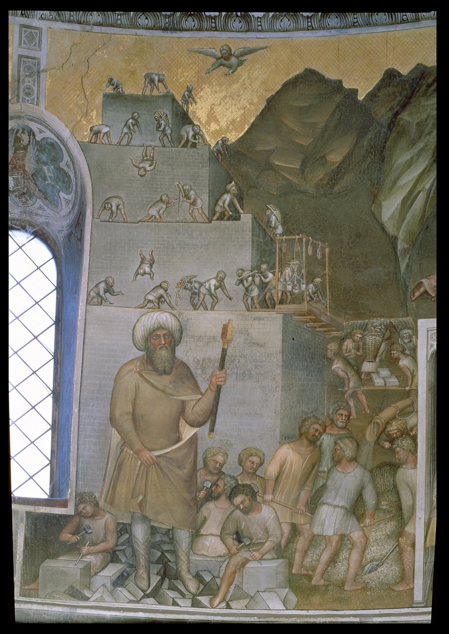 بناء برج بابل ، 1360-1370 بواسطة Giusto di Giovanni de Menabuoi