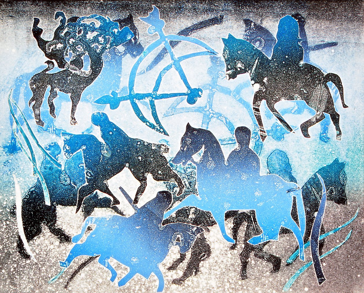 بلو رايدرز 2000 (monoprint) بواسطة جلوريا والينجتون