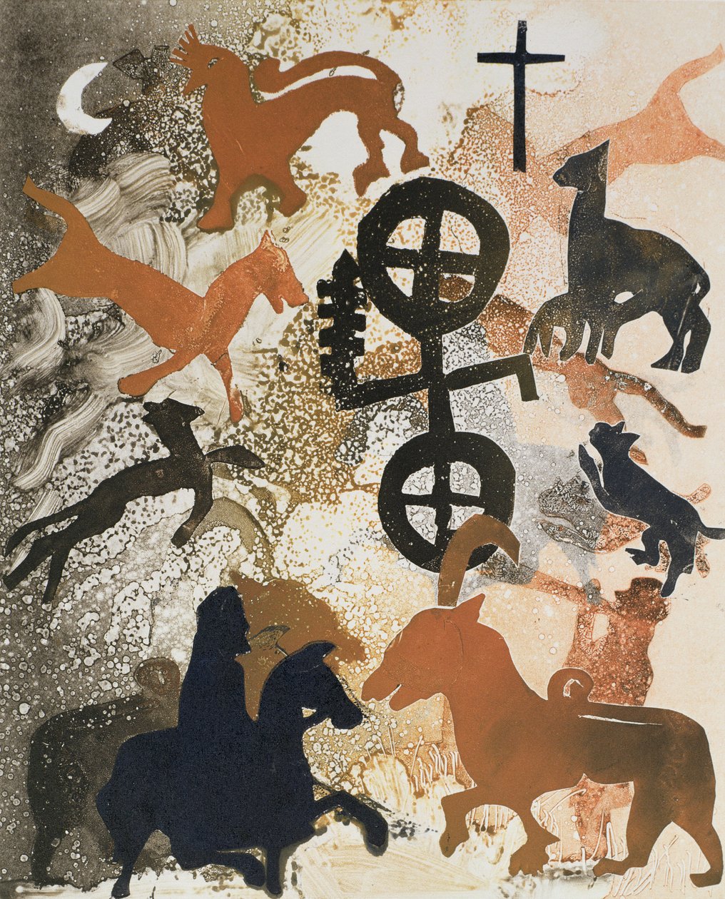 الرموز التصويرية للحجر ، 1995 (monotype) بواسطة جلوريا والينجتون