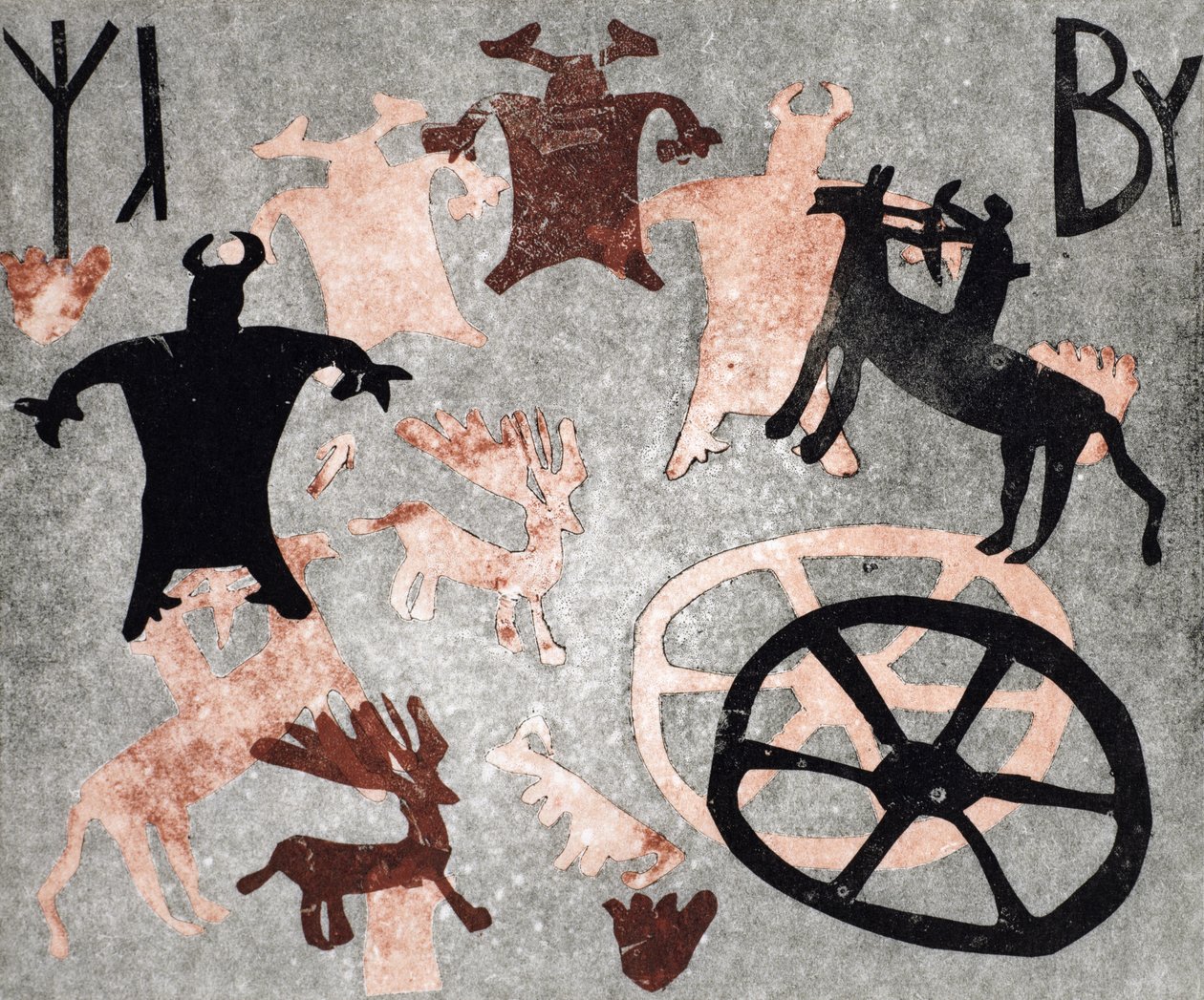 الرسم الصخري ، 1994 (monotype) بواسطة جلوريا والينجتون
