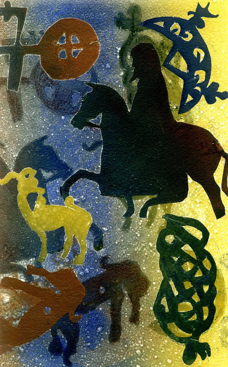 Pictish Horsemen (صورة أحادية) بواسطة جلوريا والينجتون