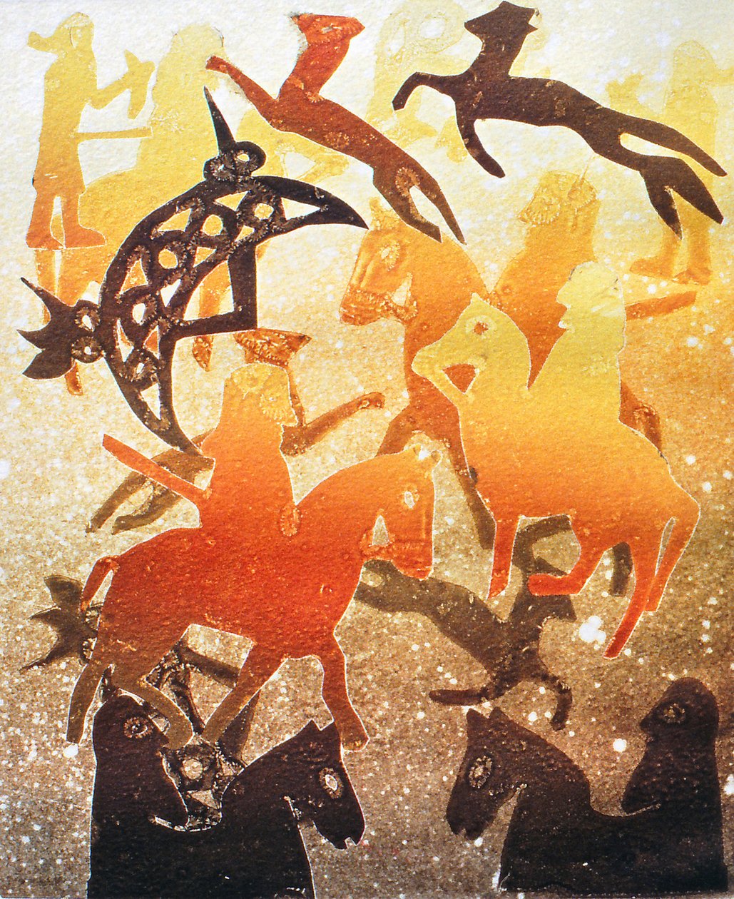 Pictish Hunt 2000 (monoprint) بواسطة جلوريا والينجتون