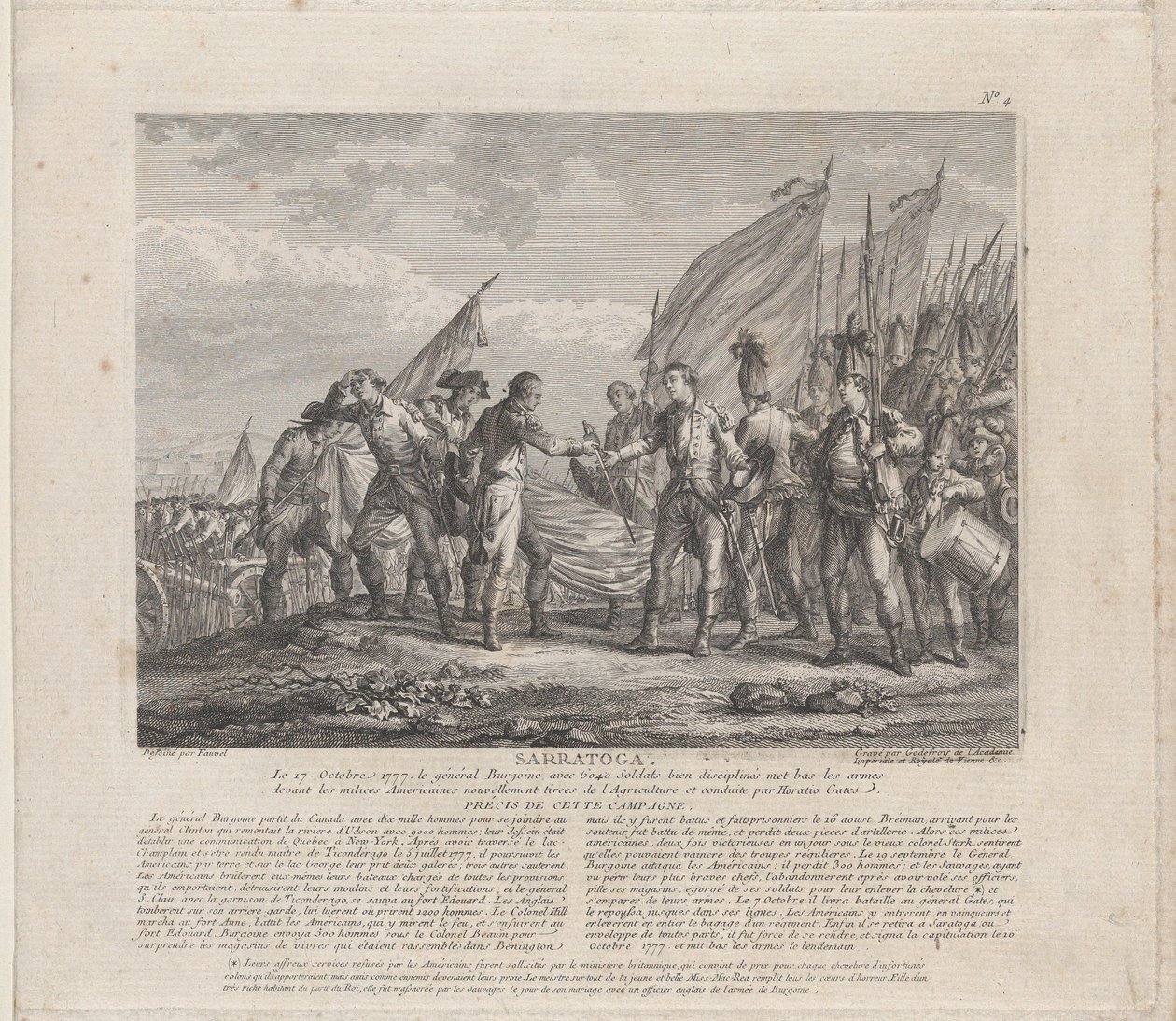 ساراتوجا [كذا] 17 أكتوبر 1777 ، كاليفورنيا. 1777. بواسطة Godefroy