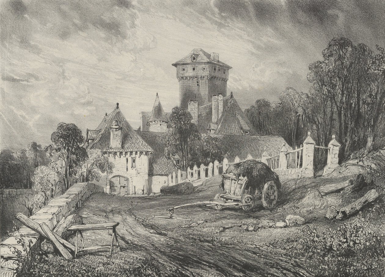 قلعة Pesteil في Polminhac ، 1832. بواسطة جودفروي إنجلمان