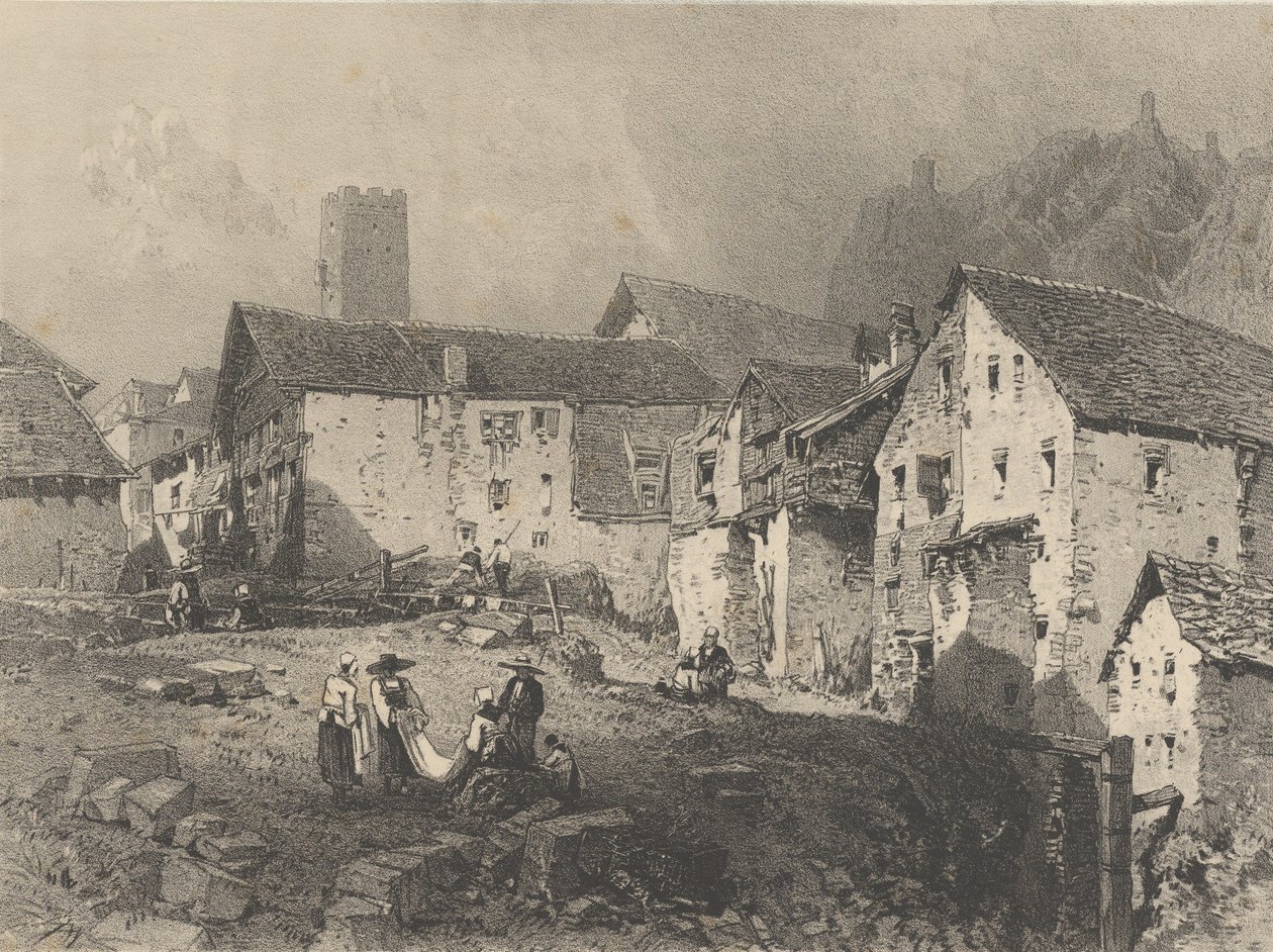 منظر لقرية جبلية ، كاليفورنيا. 1829-33. بواسطة جودفروي إنجلمان