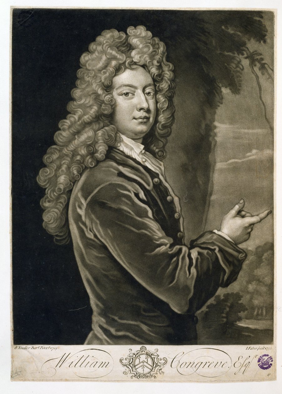 وليام كونجريف (1670-1729) ، منقوش بواسطة جون فابر (1684-1756) ، 1733 بواسطة غودفري كنيلر