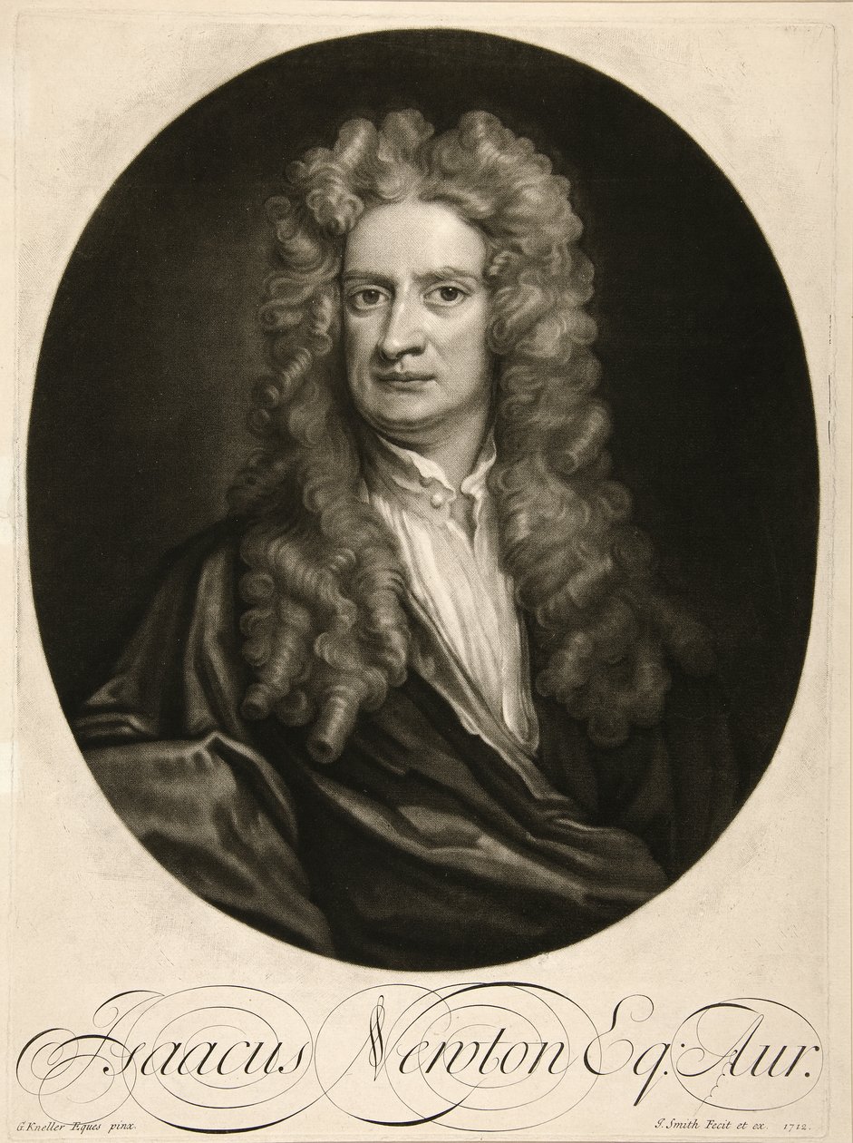 إسحاق نيوتن ، إسق. ، حانة. 1712 (نقش) بواسطة Godfrey (بعد) Kneller