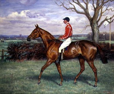 A Steeple Chaser مع Jockey Up بواسطة جودفري دوجلاس جايلز