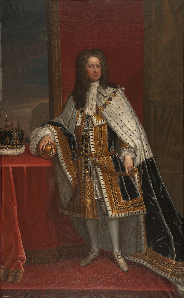 لو روا جورج الأول دي غراندي بريتاني (1660-1727) - صورة لجورج الأول ملك بريطانيا العظمى ، بقلم كنيلر ، السير جوتفري (1646-1723). زيت على قماش. الأبعاد: 239 × 148.5 سم. المتحف الوطني ستوكهولم بواسطة غودفري كنيلر