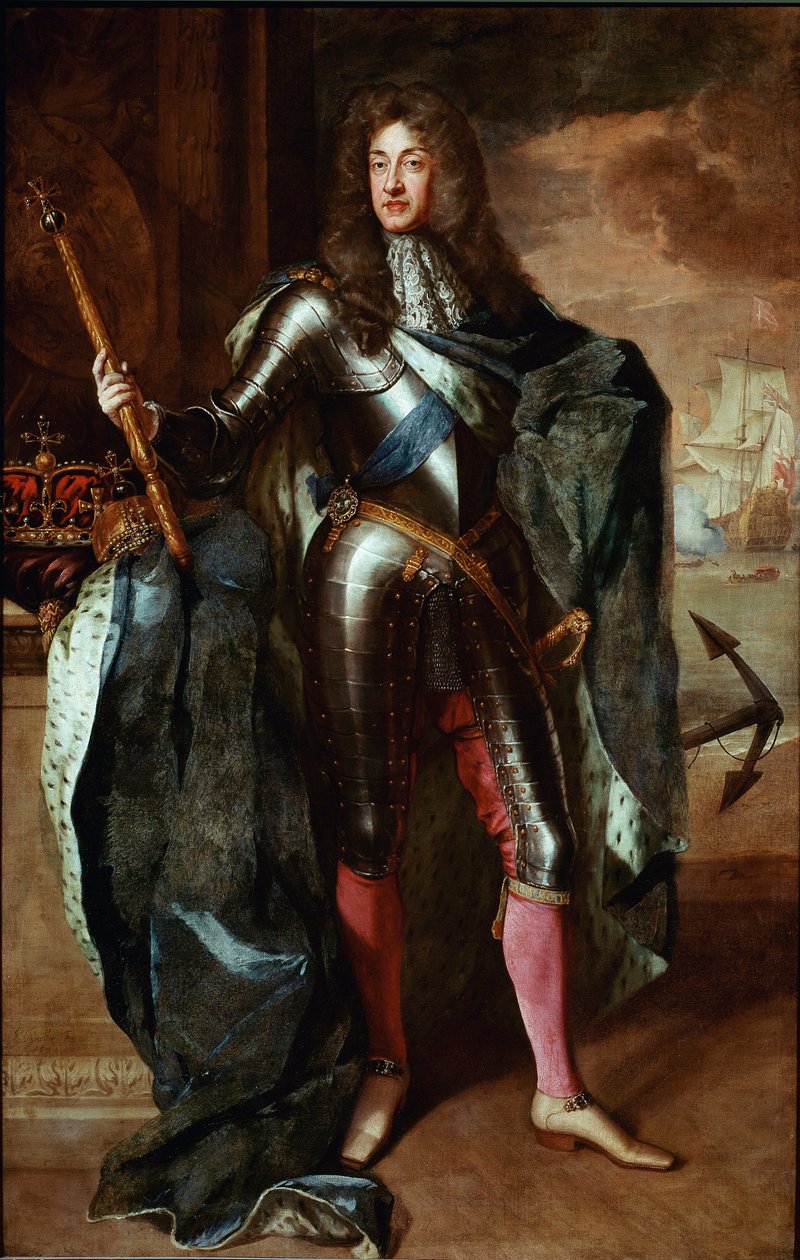 صورة للملك جيمس الثاني ملك إنجلترا (جيمس الثاني ستيوارت) (1633-1701) لوحة لودفري كنيلر (1646 / 49-1723) نهاية القرن السابع عشر معرض الصور الوطني لندن - صورة للملك جيمس الثاني ملك إنجلترا جيمس الثاني ستيوارت بواسطة غودفري كنيلر