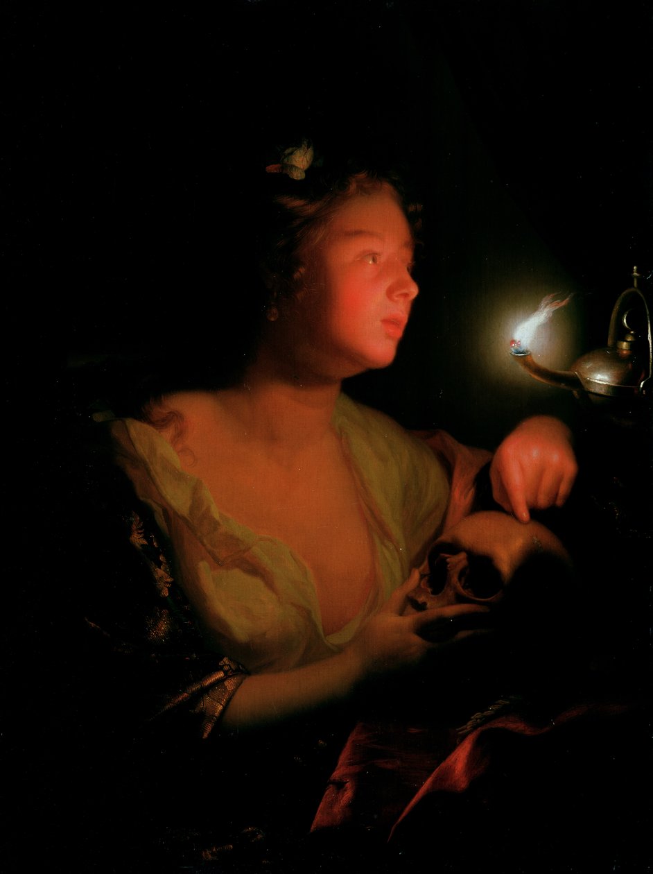 Mary Magdalene Grieving (زيت على لوح بلوط) بواسطة جودفريد شالكين