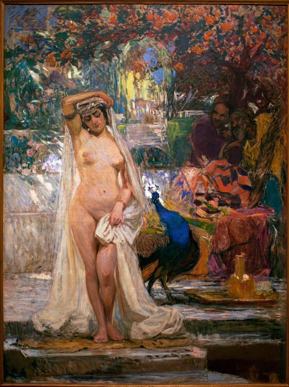 The Chaste Suzanne - لوحة رسمها غونزالو بيلباو مارتينيز (1860-1938) ، زيت على قماش ، حوالي عام 1914 - متحف الفنون الجميلة في إشبيلية ، إسبانيا بواسطة جونزالو بلباو مارتينيز